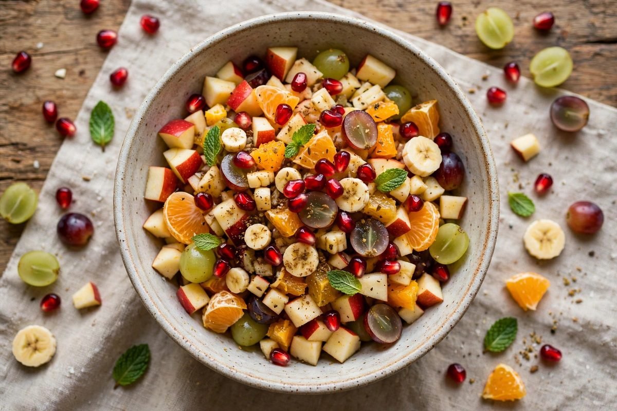 Fresh Fruit Chaat — finished dish, photographed from above