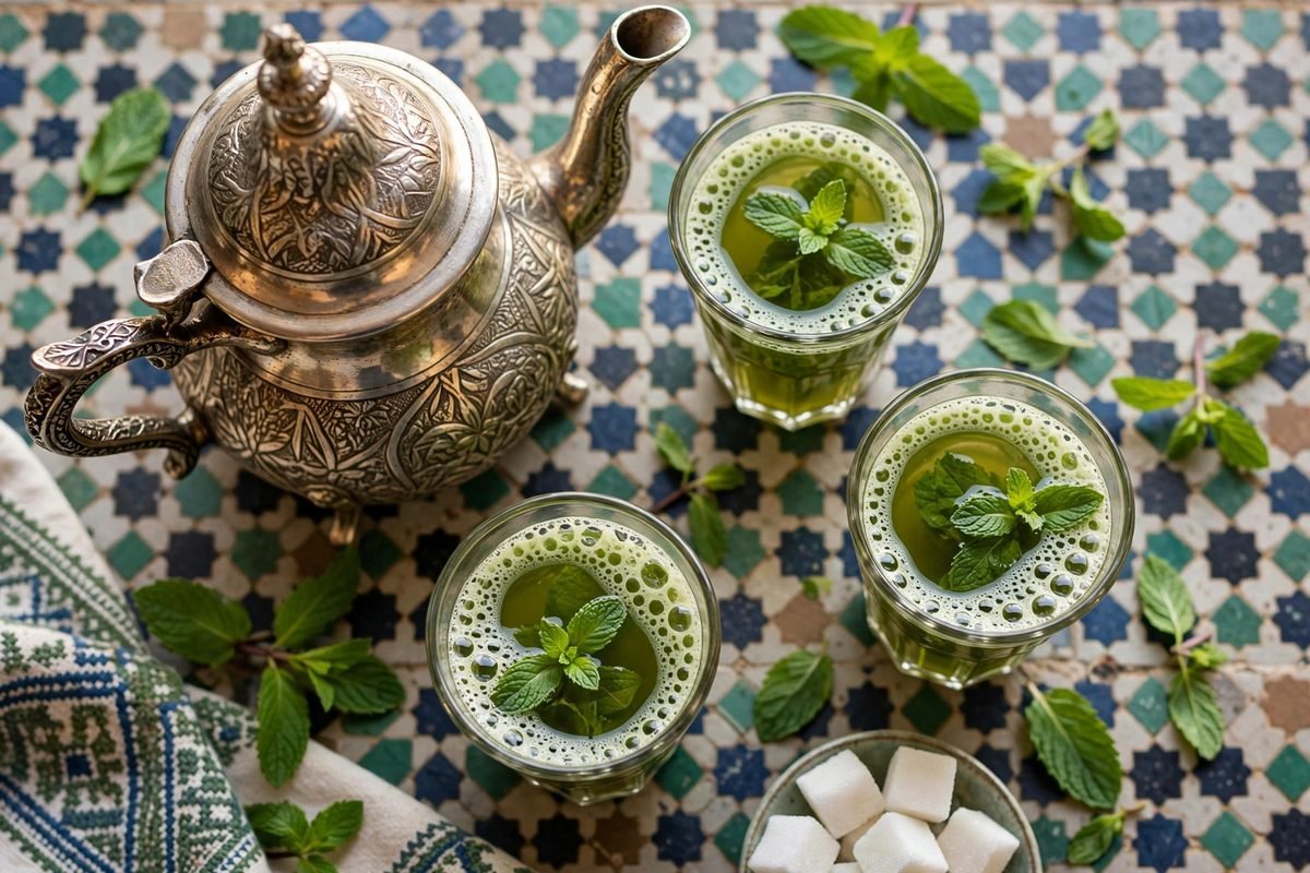 Moroccan Mint Tea — finished dish, photographed from above