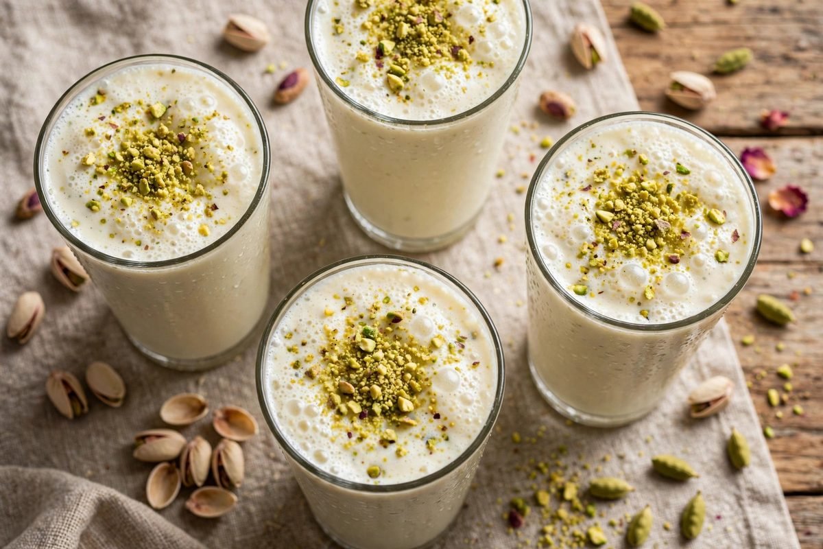 Sweet Punjabi Lassi — finished dish, photographed from above